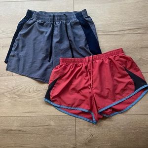 Nike Running Shorts, Blue & Pink With Blue Accents, Small